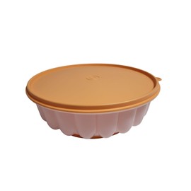 Tupperware Charlotte Pudding Mould Wreath Shape Pudding XL Transparent Orange