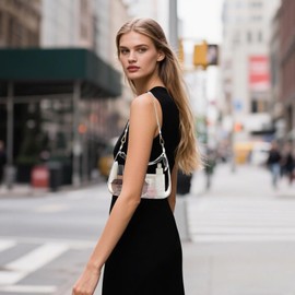 NEOREAL Clear Bag for Stadium Events, Small Clear Crossbody Purse Shoulder Bag Handbag Concert Bag, Black