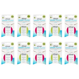 DrTung's Smart Floss - Natural Floss, PTFE & PFAS Free Floss, Gentle on Gums, Expands & Stretches, BPA Free - Cardamom Flavor, Colors Vary (10 Pack)