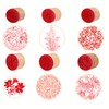 CCINEE 6pcs Round Rubber Stamps Floral Pattern Wooden Stamps for