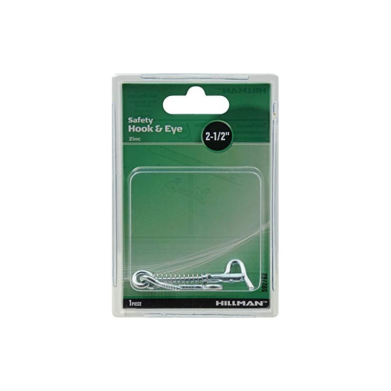 The Hillman Group 592782 Safety Hook and Eye, Zinc, 2-1/2-Inch