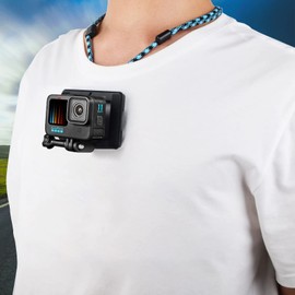 Magnetic Chest Mount Strap Mount Quick-Release for GoPro Hero12 Sport Action Camera Accessories Compatible with DJI OSMO Action 4/3 Secure Clip Hands-Free Shooting