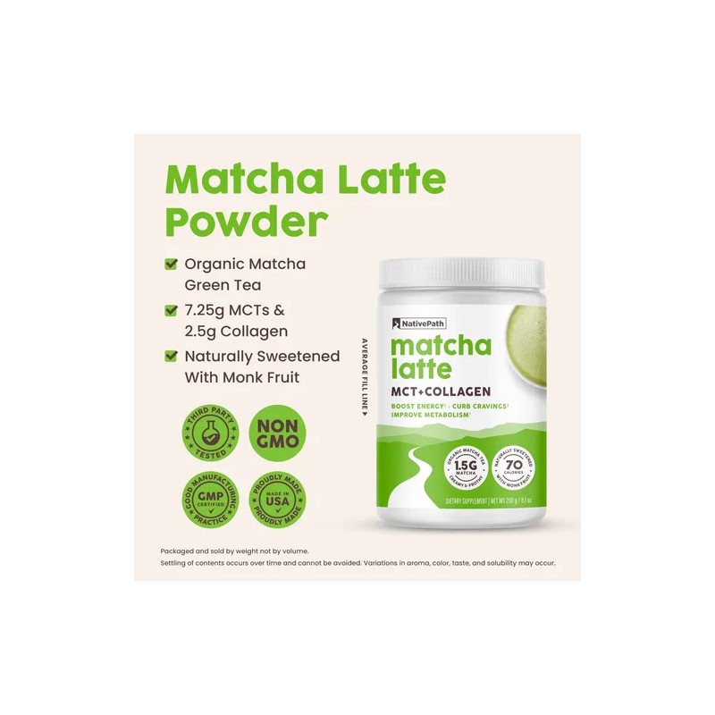 Nativepath Collagen Peptides Polvo Matcha Latte 230 G