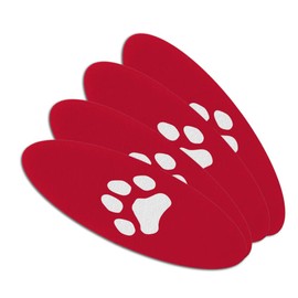 Paw Print Dog Cat White on Black Double-Sided Oval Nail File Emery Board Set 4 Pack