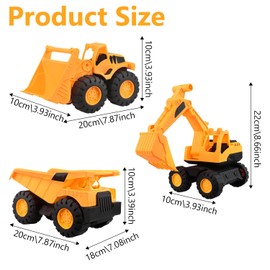 JXAXD Set of 3 Sand Toy Digger Sandpit, Sand Toy Digger Sandpit, Mini Crew Dump Truck, Excavator Construction Vehicle, Sand Excavator, Wheel Loader, Construction Vehicles Children's Sandpit