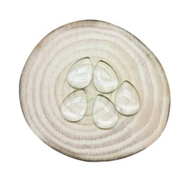 SHUNAE 50pcs Flatback Teardrop Transparent Clear Glass Cabochons for Pendant Necklace and Earring Key Rings for Jewelry DIY Making (13x18mm)