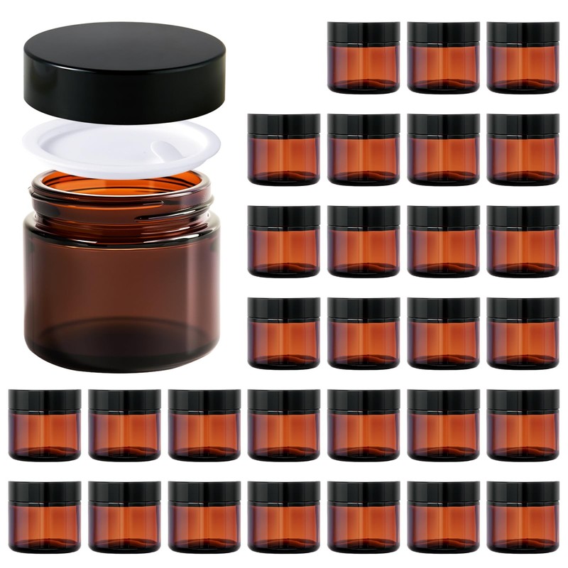 2oz Jars with Lids, HOA Kinh 30 Pack Clear Glass