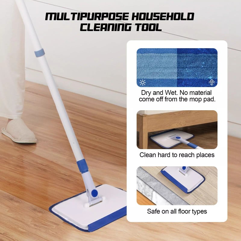 Qaestfy Baseboard Cleaner Tool with Handle, Wall Floor Mop with