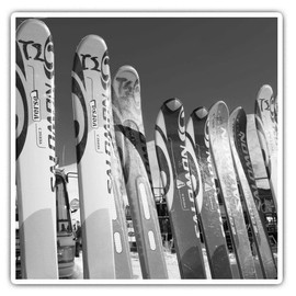 2 x Square 7.5cm Vinyl Stickers - Ski Rack Winter Sport Mountain Skis 37265