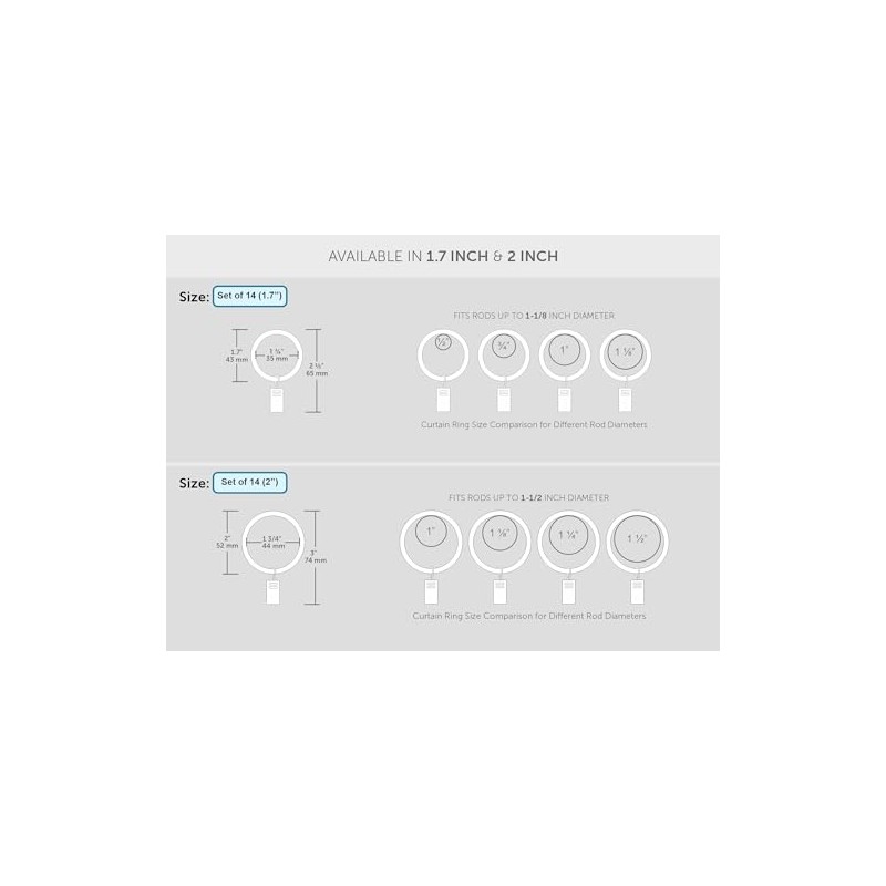 Ivilon Drapery Curtain Clip Rings - Clips Ring for Curtain