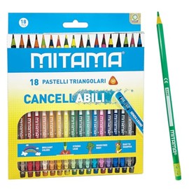 MITAMA Erasable Colouring Pencils - Pack of 18 Colouring Pencils - 3.0mm Lead - Colouring Pencils - School Colours