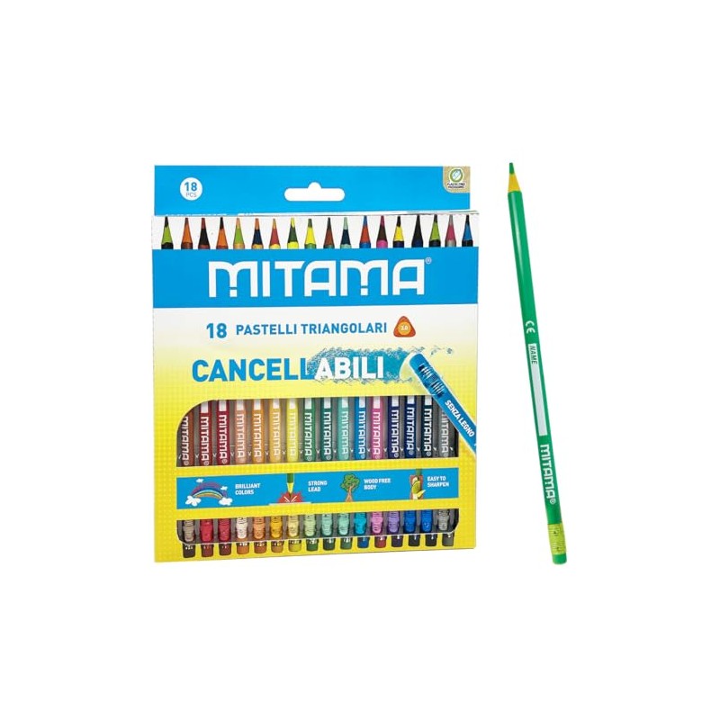 MITAMA Erasable Colouring Pencils - Pack of 18 Colouring Pencils
