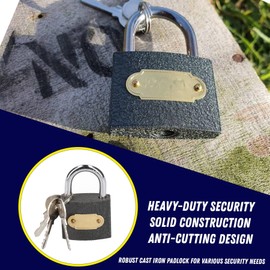 Dapetz ® Cast Iron Padlock 38mm Hardened Shackle Outdoor Safety Security Shackle Lock Rotating Shackle Prevents Cutting by Any Type of Saw, Weatherproof for Garage, Fence, Shed, Suitcase etc.