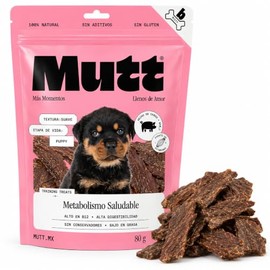 MUTT Premios de Entrenamiento para Cachorro, Pulmón de Cerdo, 100% Natural, Sin Gluten, Alto en B12, 80 g