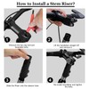 Megcdtr Bike Stem Riser, Bicycle Handlebar Stem Extender, Aluminium Alloy