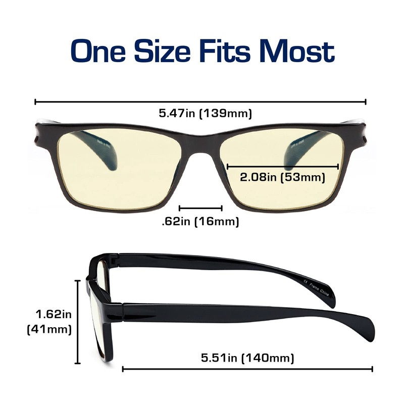 Gamma Ray Computer Blue Light Blocking Gaming Reading Glasses w/Amber