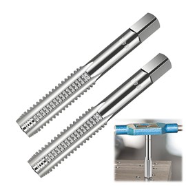 2PCS M14 x 2.0mm Metric Hand Taps, Thread Screw Taps, Manual Threading Tapping Tool Kit, Thread Cutting Tool for Steel, Alloy, Aluminium, Copper – Straight Flute Threading Taps for Repair and Workshop