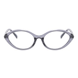 LJCZKA Oval Blue Light Blocking Glasses Women Retro Small Cat Eye Frame Computer Eyeglasses Anti Eyestrain Clear Lens (Clear Grey Clear)