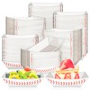 MotBach MotBach 200 Pack 1/2Lb Paper Food Boat Trays, Baseball