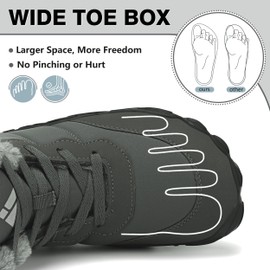 Mishansha Barefoot Winter Shoes, Warm Lined Winter Shoes for Men and Women, Sizes EU 36–48, indigo