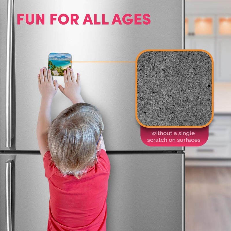 1 x Square MDF Fridge Magnet - Port Douglas Beach