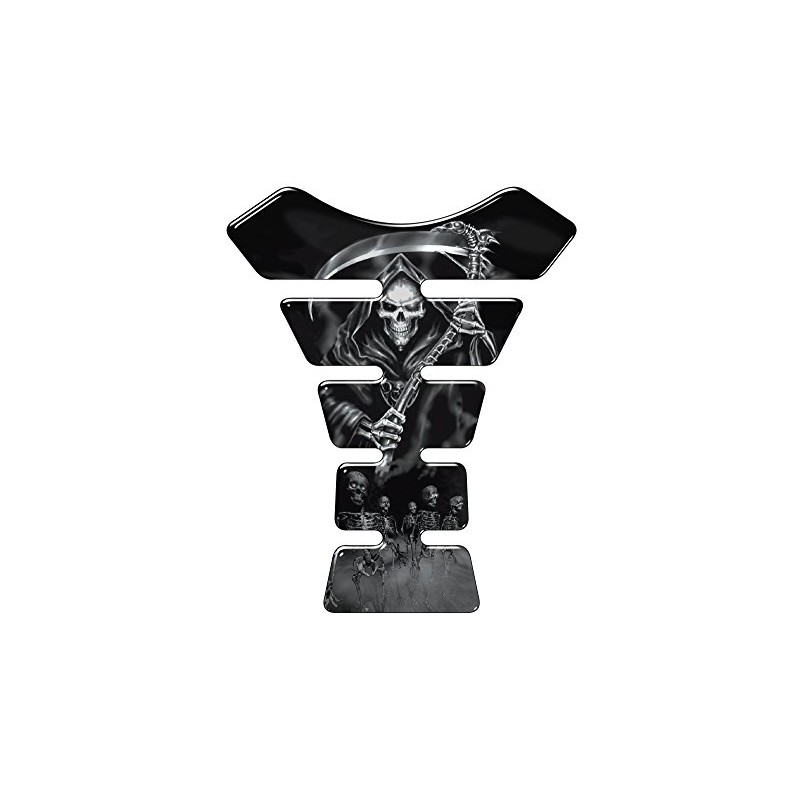 Grim Reaper Black and White 3D Gel Domed Tank Protector