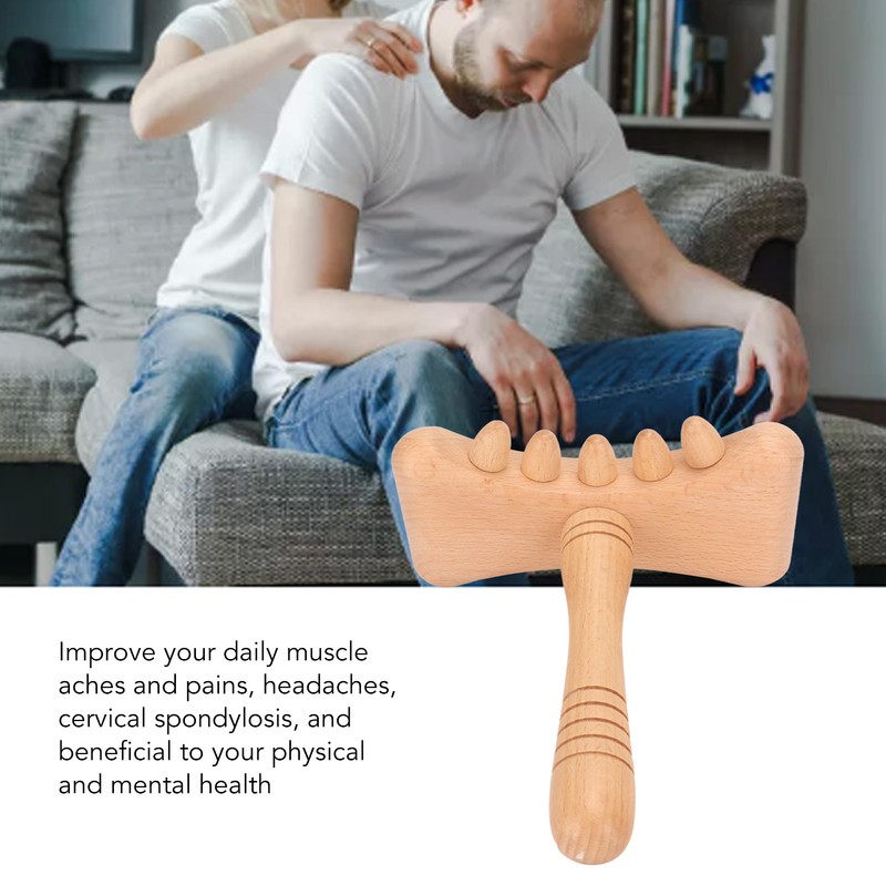 Wooden Gua Sha Tool Portable Rounded Edges Wood Scraping Massage