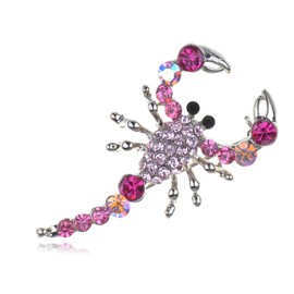 Alilang Hot Fuchsia Rose Pink Rhinestone Crystal Claw Scorpio Scorpion Pin Brooch