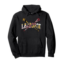 Maryland Flag Lacrosse Hoodie Boys Stick LAX Mom Dad Pullover Hoodie