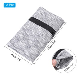 PATIKIL 6" x 4" Wrist Pouch, Set of 2, Wrist Wallet Perfect for Running, Jogging, Hiking, Cycling, Yoga, Light Grey