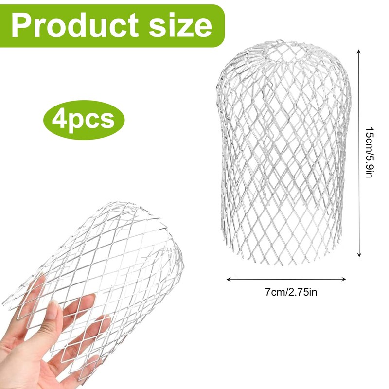 Aobuviou 4pcs Metal Downpipe Leaf Guard Gutter Mesh Easy Install