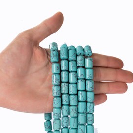 Natural Blue Turquoise Cylinder Tube Beads 10x14mm 38cm/str Loose Semi Gemstone Stone Beads for Making Bracelets Necklace