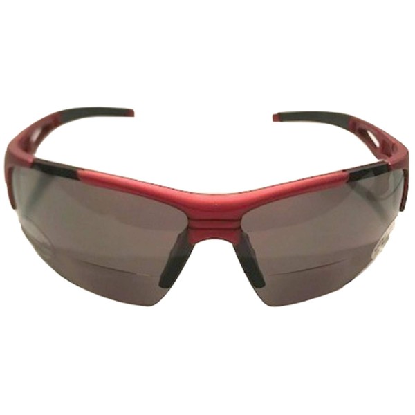 The Jackson Bifocal Safety Reading Sunglasses, Red/Smoke Lens + 3.00