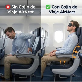Airnest Cojín Inflable para Avión, Cojín Ergonómico 3D con Airbags para Cóccix Y Espalda, Soporte Portátil para Oficina, Coche, Silla De Ruedas Y Viajes Largos (Verde)