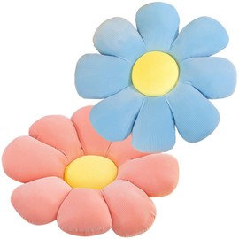 Asfrode Pack of 2 Flower Cushions, Flower Shape, Floor Cushion, Seat Cushion, Sofa Bed Cushion, Furniture Inner Cushion for Bedroom, Sofa, Chair Decoration