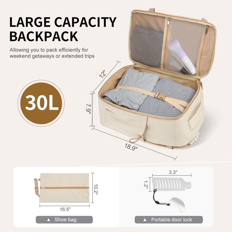 SUIKIHUM Carry on Travel Backpack, Flight Approved Personal Item Bag