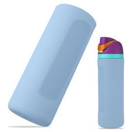 Silicone Water Bottle Boot for Owala 24oz, Full Wrap Protection Anti-Sliding Bottom Protective Sleeve Case Compatible with FreeSip Water Bottle Gift for Owala Protector Cover Accessory (Blue)