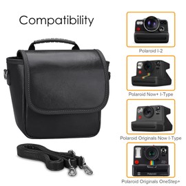 Fintie Camera Bag Compatible with Polaroid Now+ Generation 2 I-Type, Polaroid Now Gen 2nd, OneStep 2 VF, I-2 Instant Film Camera Travel Shoulder Case with Adjustable Strap Accessories, black, Camera