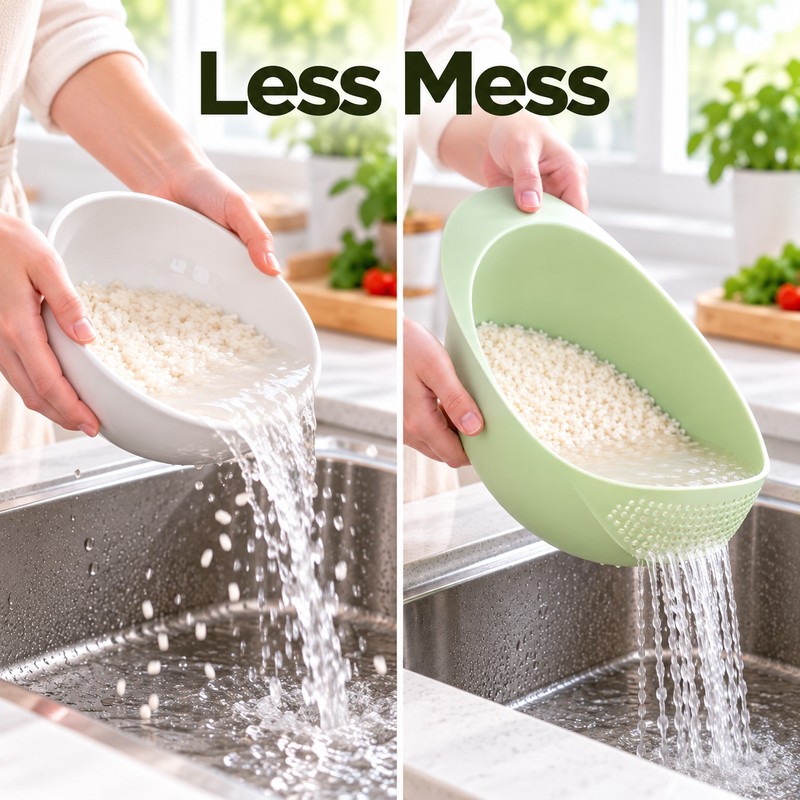 Multifunctional Rice Washer Bowl with Drain Strainer | Food Grade