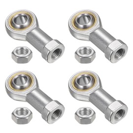 sourcing map 4pcs SI12T/K 12mm Rod End Bearing M12x1.75 Female Left Hand Thread, Cast Iron Rod End Joints with Jam Nut