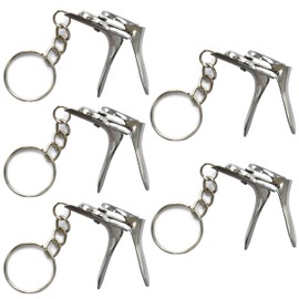 VISION TEK MED Set Of 5 Miniature GYN Speculum Keychain | GYN Speculum Keychain Promotional Medical Gift Keychain of Speculum
