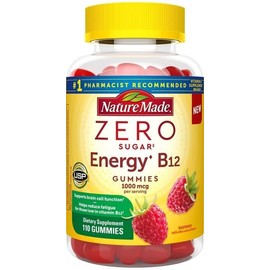 Nature Made Zero Sugar Energy B12 Gummies Raspberry Flavor 110ct