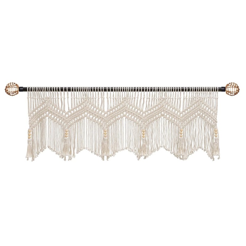GCOVELIS Boho Valance Macrame Curtains for Windows Macrame Valance for