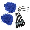 10pcs Car Detailing Brush Kit Wash Mitt Wire Brushes Flexible