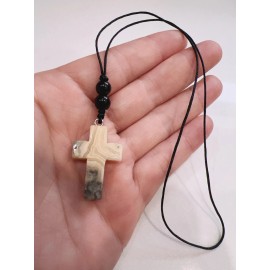 Maijewelry Agates Stone Cross Car Mirror Hanger, Agate Cross Home Decor, Gift Idea