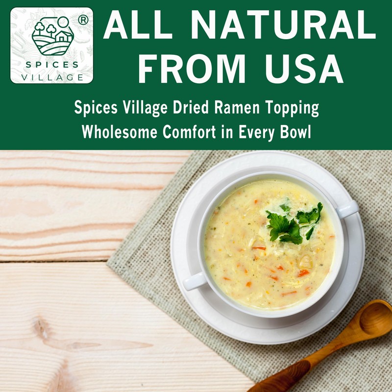 SPICES VILLAGE Dried Ramen Toppings, Dehydrated Vegetables Mixed Vegetables Flakes,