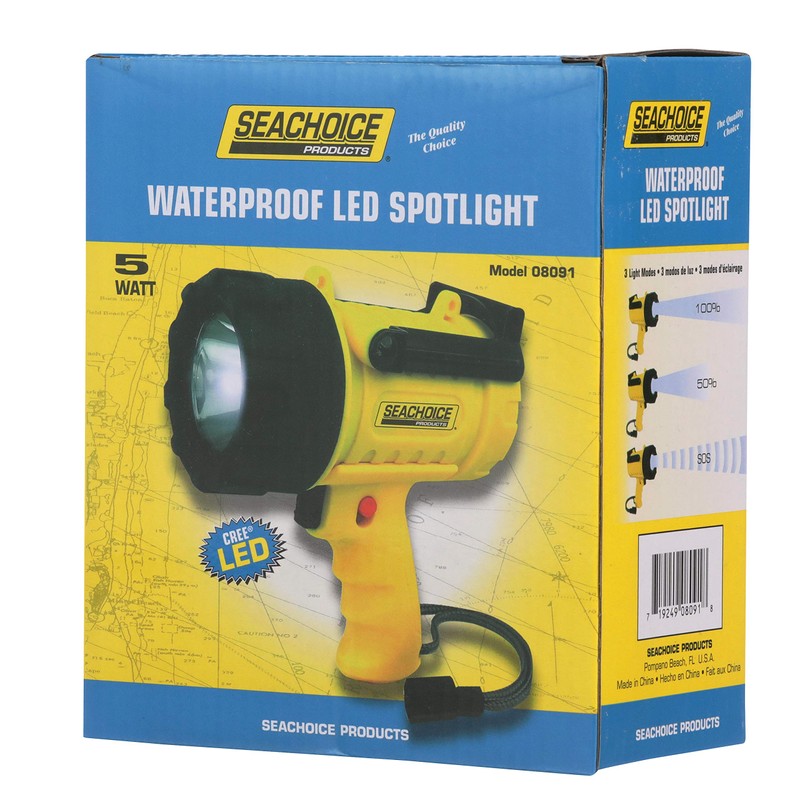 Seachoice Waterproof LED Spotlight, Handheld, Cordless, 55 Watt