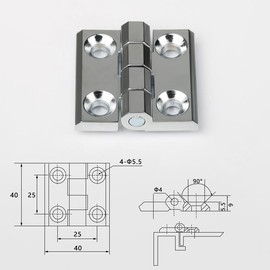 JaBoaRe Silver Small Hinge Thickened Cabinet Zinc Alloy Hinges,Distribution Box Hinge,1.57 * 1.57 Inch Square Hinges (8pcs)