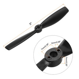 sourcing map 6Pcs RC Propellers 5x4.5 Inch CW CCW 2-Vane Main Rotors for RC Aircraft Quadcopter Prop Replacement, Black