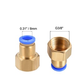 sourcing map Push to Connect Tube Fitting Adapter 8mm Tube OD x 3/8 PT Female Straight Pneumatic Connecter Connect Pipe Fitting 4pcs